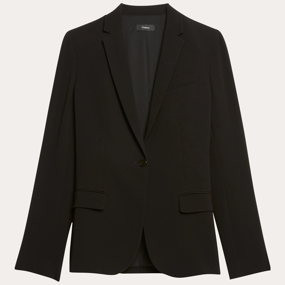 NWT Theory Staple Black Blazer in Admiral Crepe - Size 4 - Picture 5 of 8